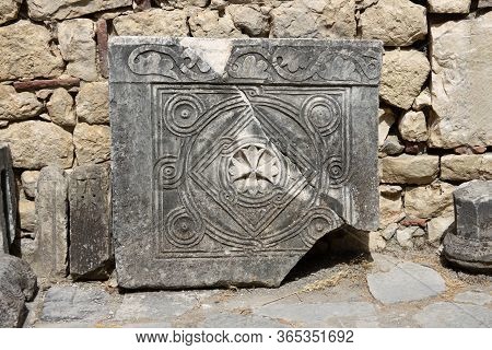 Demre, Antalya, Turkey - June 03, 2019: Fragments Of The Temple Artemis In The Church Of St. Nichola