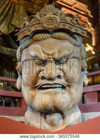 Nara, Japan - Nov 06, 2019: Japanese Gods Statues At Todaiji Temple