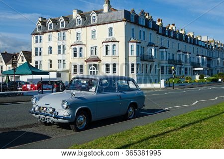 Llandudno, Uk : May 6, 2019: A Rare Estate Version Of The Ford Anglia 105e Parked On The Promenade A