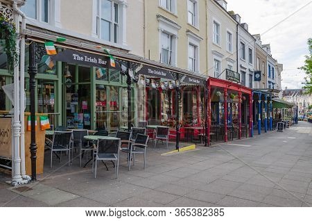 Llandudno, Uk : May 6, 2019: The Irish Bar Is One Of Several Bars And Restaurants Located At The Top
