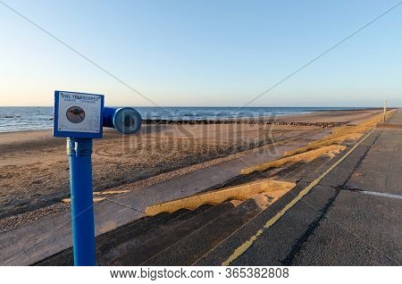 Prestatyn, Uk : Jul 2, 2019: Owl Telescopes Are Coin Operated Telescopes Which Can Be Found At Vario