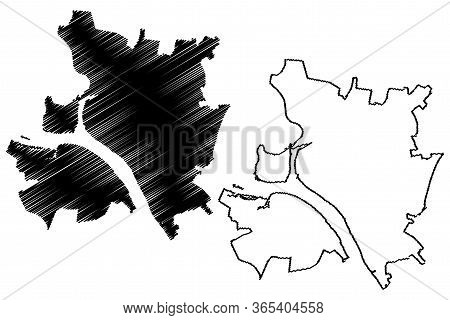 Kostroma City (russian Federation, Russia) Map Vector Illustration, Scribble Sketch City Of Kostroma