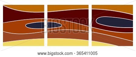 Set Of Square Backgrounds With Abstract Wavy Pattern For Social Networks With Place For Text. Combin