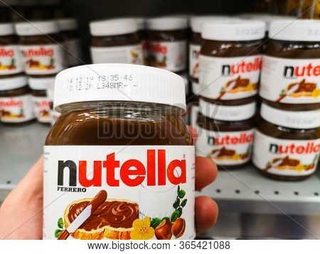 Piemont Chocolate Paste, Or Sweet Spread With Forest Nuts, Cocoa And Nutella Milk From Italian Compa