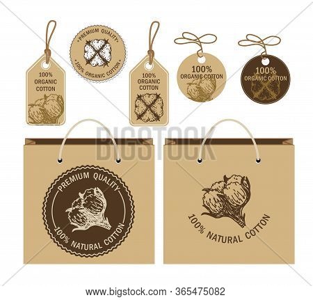 Organic Cotton. Labels, Eco Bags, For Organic Cotton Products.