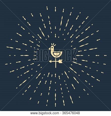 Beige Rooster Weather Vane Icon Isolated On Blue Background. Weathercock Sign. Windvane Rooster. Abs