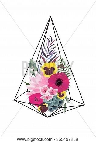 Vector Flowers Set. Colorful Floral Collection With Leaves And Flowers. Vector Flower Bouquet.