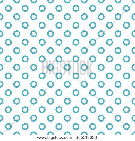 Blue Geometrical Circle Dots Or Ring Seamless Pattern. Stock Vector Illustration