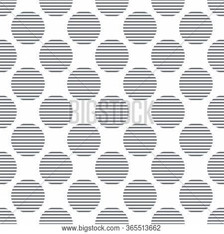 Geometric Stripped Dots Vector Seamless Pattern. Stock Vector Illustration
