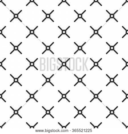 Vector Cross And Circle Seamless Pattern, Geometric Monochrome Background. Aim Seamless Patern. Stoc