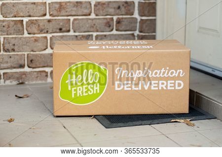 Sydney, Australia 2020-04-25 Hello Fresh Meal Kits Contactless Delivery During Covid-19 Pandemic