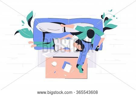 Attractive Couple Of Woman Lying On Man Knees Sitting On Couch In Living Room. Concept Cute Family C