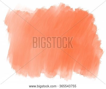 Watercolor Background Backdrop Red Orange Color Gradient For Design. Hand Drawn Abstract Stain Of Or