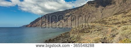 Wide Angle Panorama. Natural Beach Las Playas. Very Popular For Tourists And Locals. There You Can L