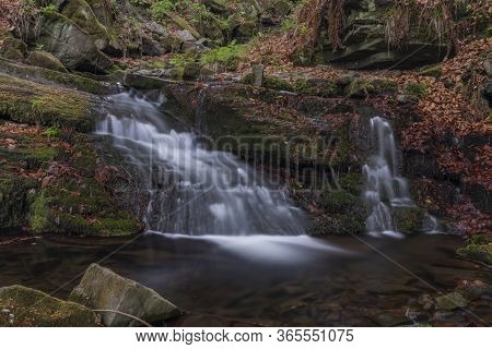 Lomna River In Trojanovice Village In Spring Nice Morning