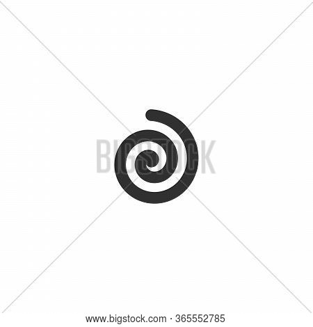Circle Spiral Swirl Icon. Motion Curve Element. Stock Vector Illustration Isolated On White Backgrou