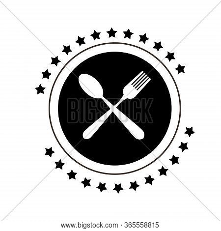 Logo Design For Restaurant Cafe With Plate Spoon