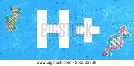 Humanity Plus Theme With Dna And Abstract Network Patterns