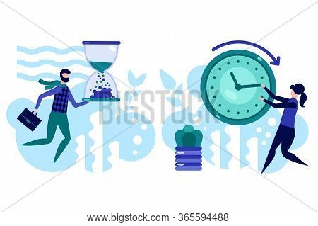 Manage Your Time Concept. Effective Planning And Time Management Banner. Efficiency And Productivity