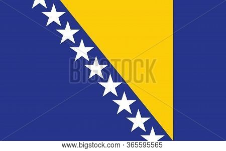 Bosnia And Herzegovina Flag Vector Graphic. Rectangle Bosniak Flag Illustration. Bosnia And Herzegov