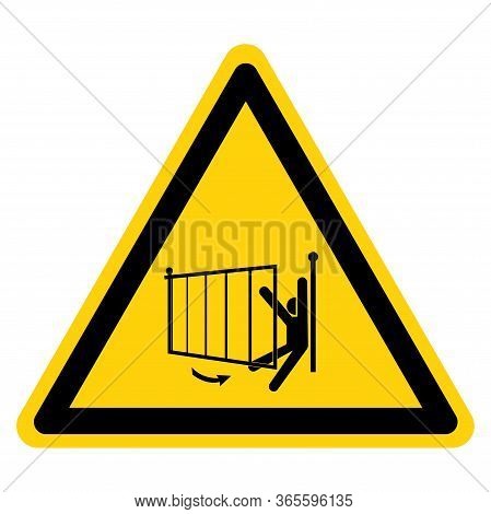 Warning Moving Gate Can Cause Injury Hazard Symbol Sign ,vector Illustration, Isolate On White Backg