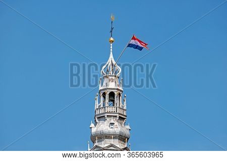 Tower of the Noorderkerk in Amsterdam the Netherlands at Kingsday