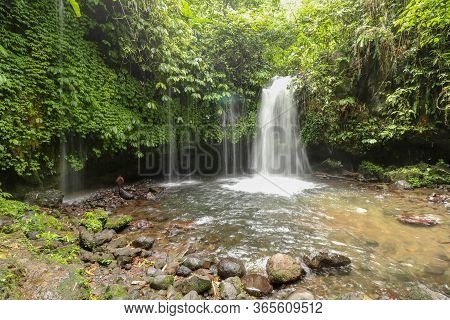 Yeh Ho Waterfall Is Located In The Lush Rice Field-laden Penebel Village In Tabanan. Waterfall Near 