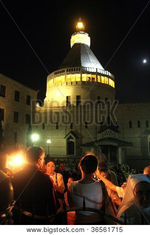NAZARETH, Izrael-září 30: každý pátek průvod prochází v ulicích Nazaretu, od th