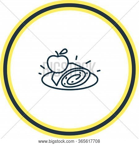 Vector Illustration Of Austrian Apfelstrudel Icon Line. Beautiful Culinary Element Also Can Be Used 