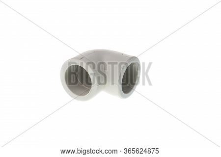 Small Plastic Ppr Elbow Fitting For Water Pipes, Isolated On White Background
