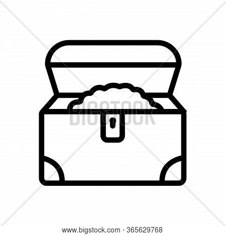 Ajar Chest Of Gold Icon Vector. Ajar Chest Of Gold Sign. Isolated Contour Symbol Illustration