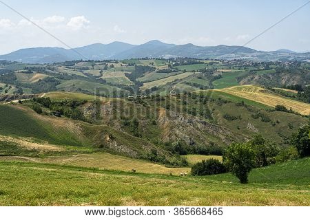 Country Landscape At Summer At Rivalta Di Lesignano Bagni, Parma, Emilia-romagna, Italy