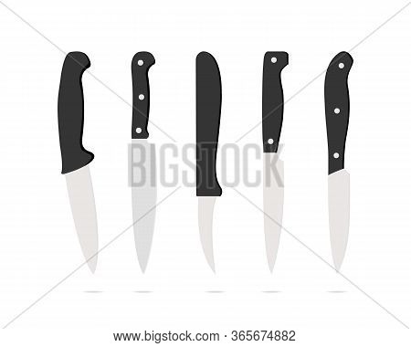 Paring Knives Vector Set Collection. Knife Icon Images