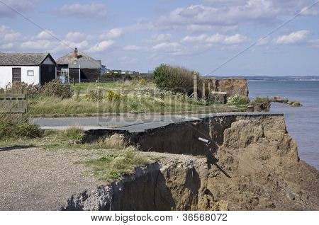 Erosão da costa costa East Yorkshire