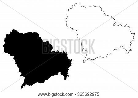 Shijiazhuang City (people's Republic Of China, Hebei Province) Map Vector Illustration, Scribble Ske