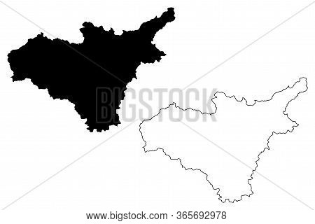 Taiyuan City (people's Republic Of China, Shanxi Province) Map Vector Illustration, Scribble Sketch 