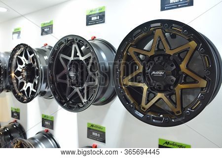 Pasay, Ph - Nov 30 - Monsterims Offroad Wheels At Manila Auto Salon Car Show On November 30, 2018 In