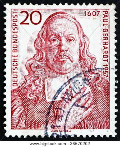 Postimerkki Saksa 1957 Paul Gerhardt virsi kirjailija