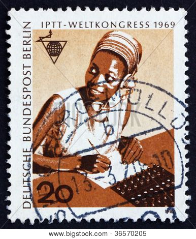 Postimerkki Saksa 1969 Afrikan puhelin-operaattori