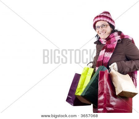 Christmas shopping Frau