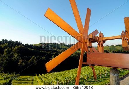 Klopotec Bird Scarer In Austrian Vineyard In Summer, Southern St