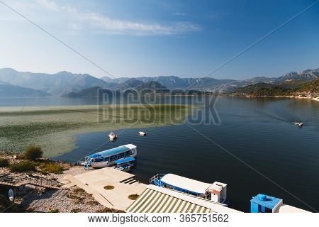 Montenegro, National Park Skadar Lake - September, 21 2018: A Beautiful Landscape View At Lake Skada