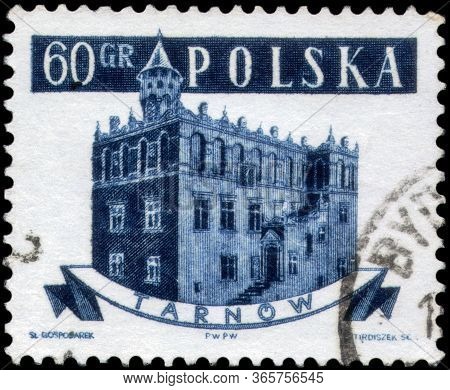Saint Petersburg, Russia - April 30, 2020: Stamp Issued In The Poland With The Image Of The Tarnow. 