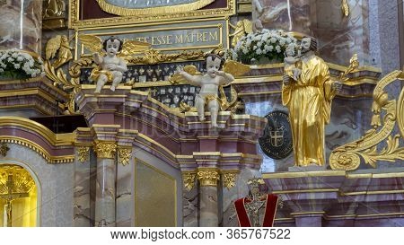 Aglona, Latvia - May 3 , 2020: Majestic Aglona Cathedral One Of The Most Important Catholic Spiritua