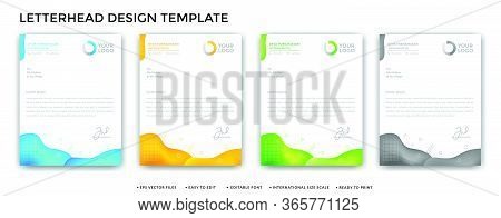 Abstract Gradient Letterhead Design Set Vector Illustration