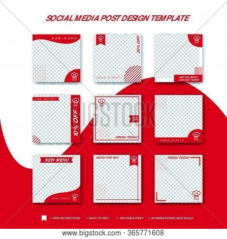 Cakes Social Media Post Design Template Vector