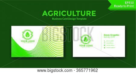 Green Line Business Card Design Template Vector