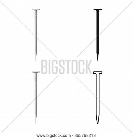 Vector Design Of Nail And Instrument Icon. Graphic Of Nail And Pin Vector Icon For Stock.