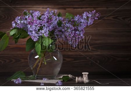 Still Life With Lilacs. Fragrant Lilac. Blooming Lilac