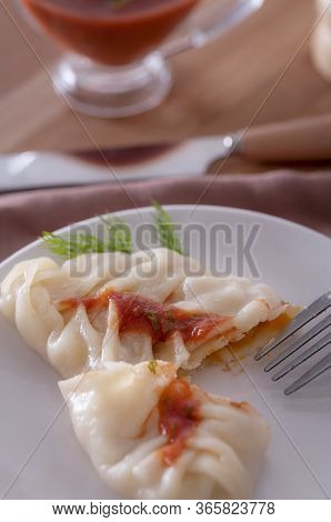  a Delicious, Diet Dish. Steam Dumplings.   Manti With Pumpkin.